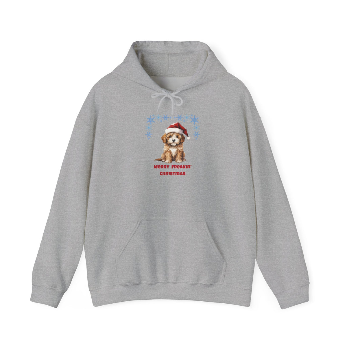 Merry Freakin' Christmas Snowflake Puppy Hoodie, Cute Dog Christmas Sweatshirt
