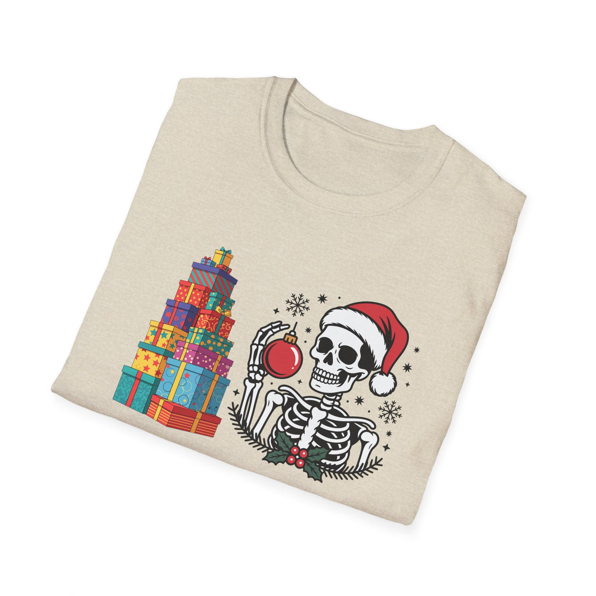 Dead Tired of Christmas Shopping Shirt, Funny Skeleton Holiday Tee