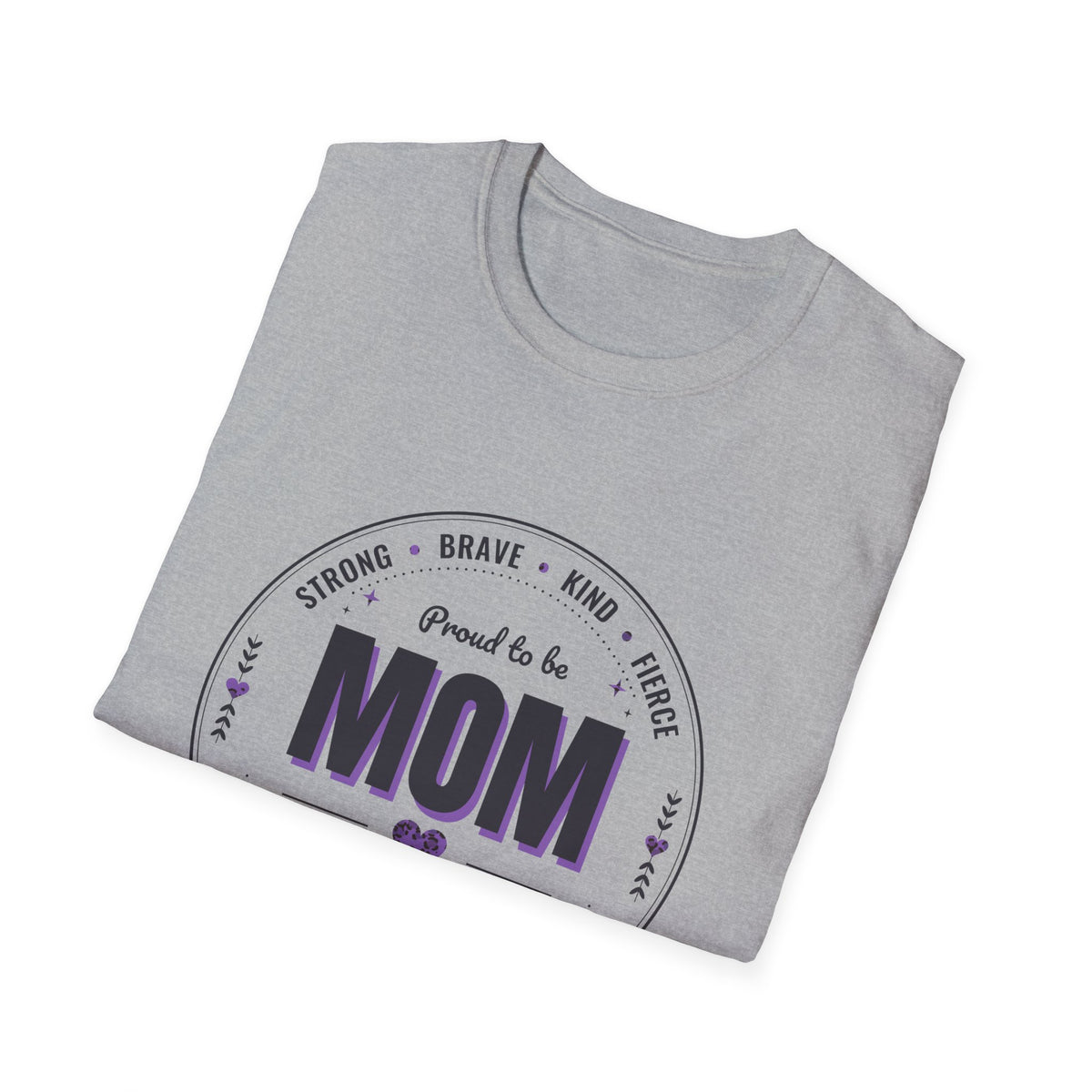 Proud to Be MOM Purple Leopard Dark Colored Shirt, Mom Badge Tee, Mother's Day Gift