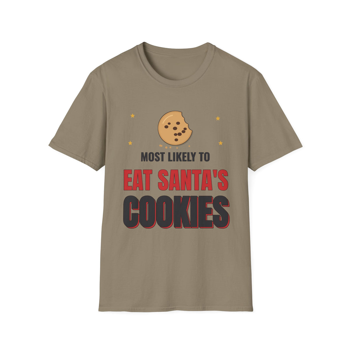 Most Likely to Eat Santa's Cookies Light Colored Shirt, Funny Family Christmas Tee