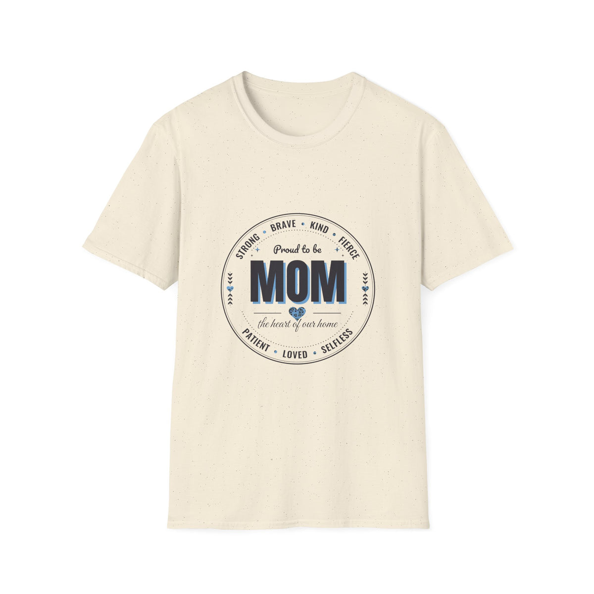 Proud to Be MOM Blue Leopard Light Colored Shirt, Mom Badge Tee