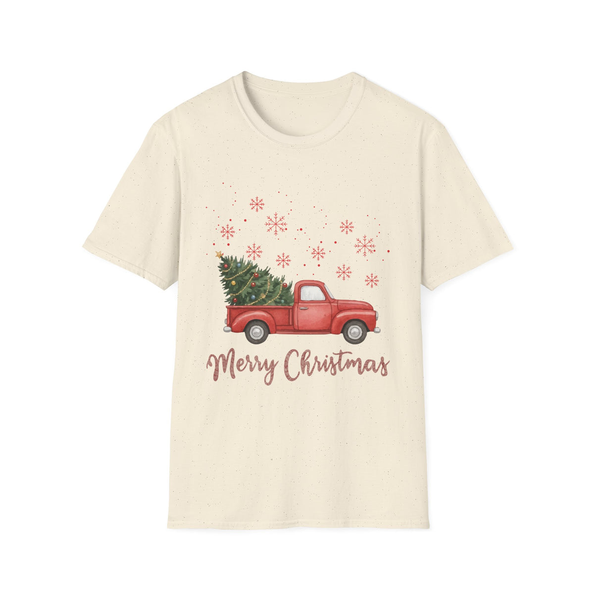 Merry Christmas Red Truck Shirt, Vintage Christmas Tree Truck Tee •