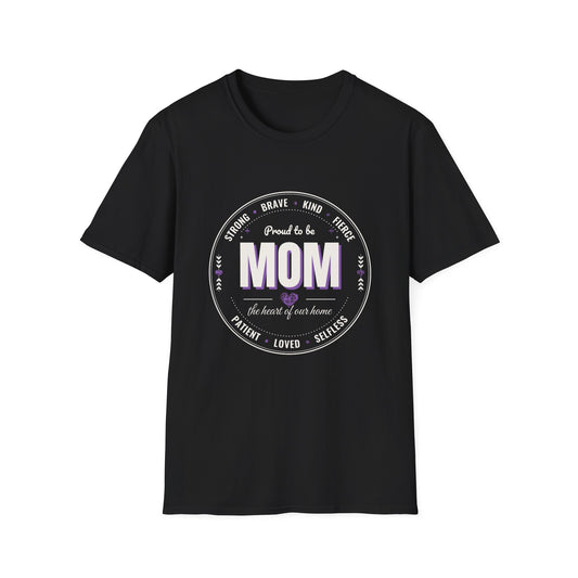 Proud to Be MOM Purple Leopard Dark Colored Shirt, Mom Badge Tee, Great Gift For Mom