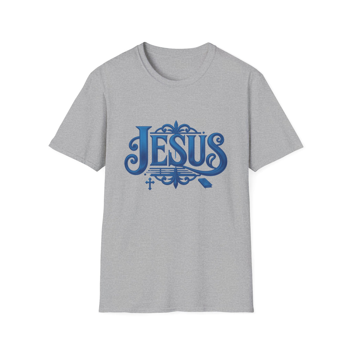 Jesus Blue Scroll Shirt, Christian Faith Tee