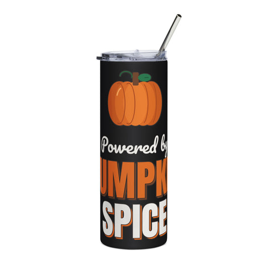 Powered by Pumpkin Spice 20oz Tumbler, Fall Coffee Cup