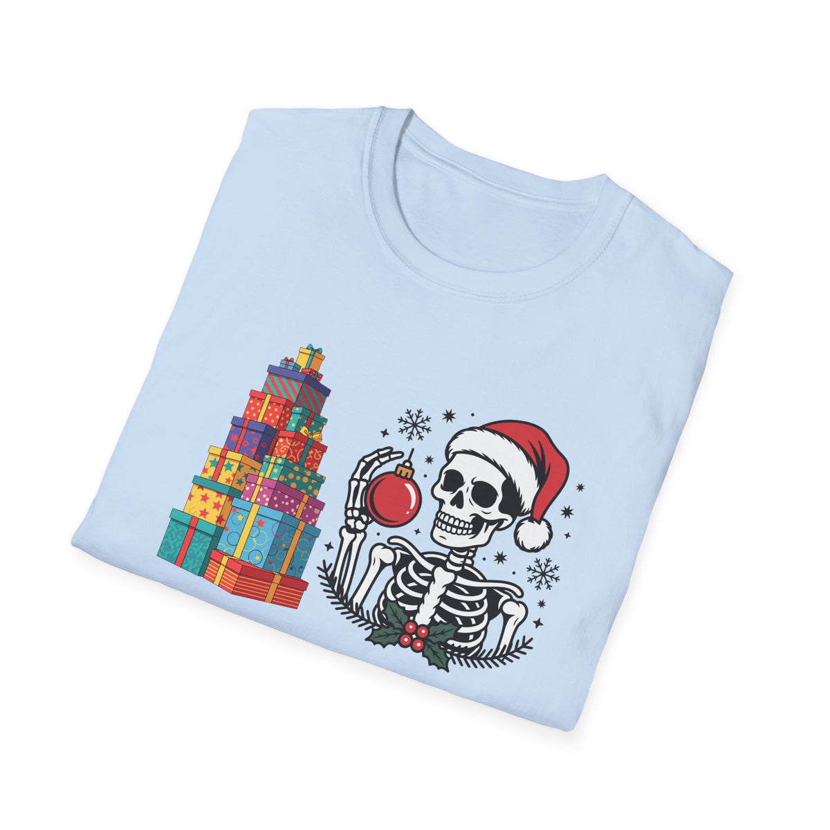 Dead Tired of Christmas Shopping Shirt, Funny Skeleton Holiday Tee