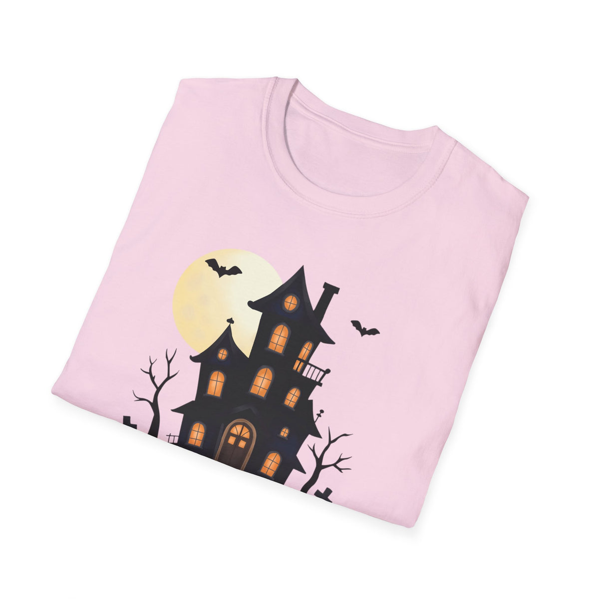 Happy Halloween Haunted House Light Colored Shirt, Spooky Full Moon Halloween