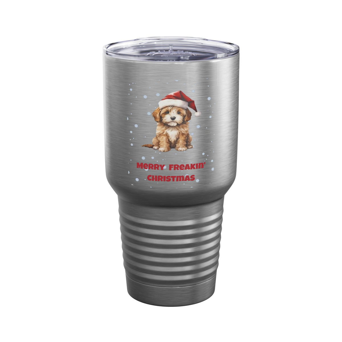 Merry Freakin' Christmas Puppy 30oz Tumbler, Dog Lover Christmas Cup