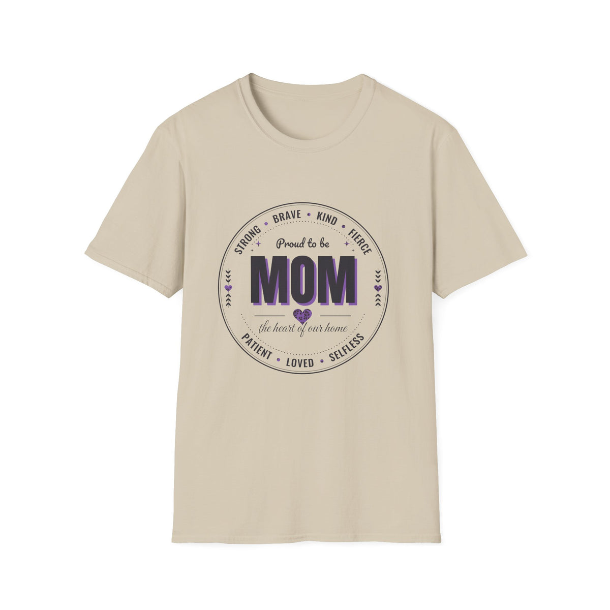 Proud to Be MOM Purple Leopard Dark Colored Shirt, Mom Badge Tee, Mother's Day Gift