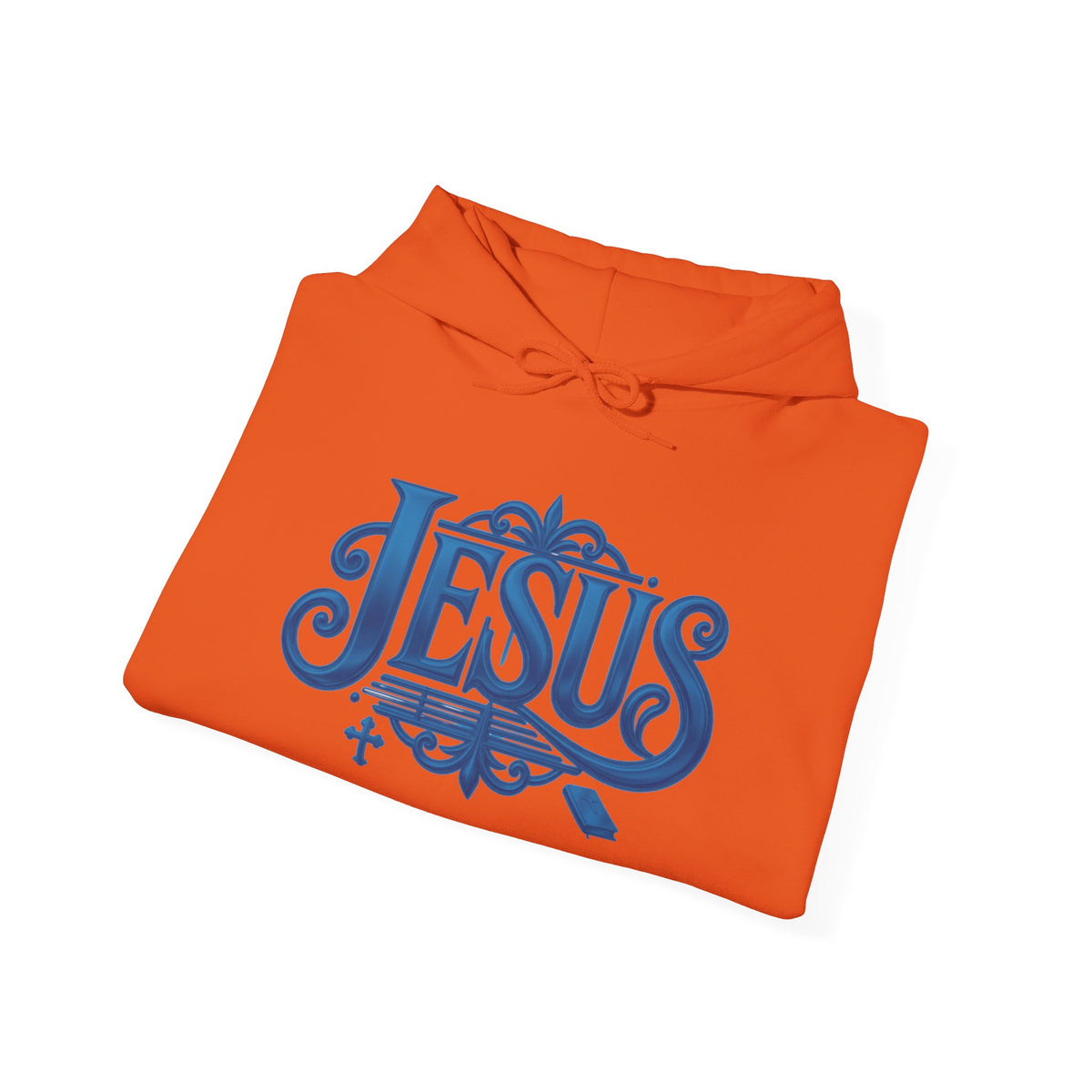 Jesus Blue Scroll Hoodie, Christian Faith Sweatshirt