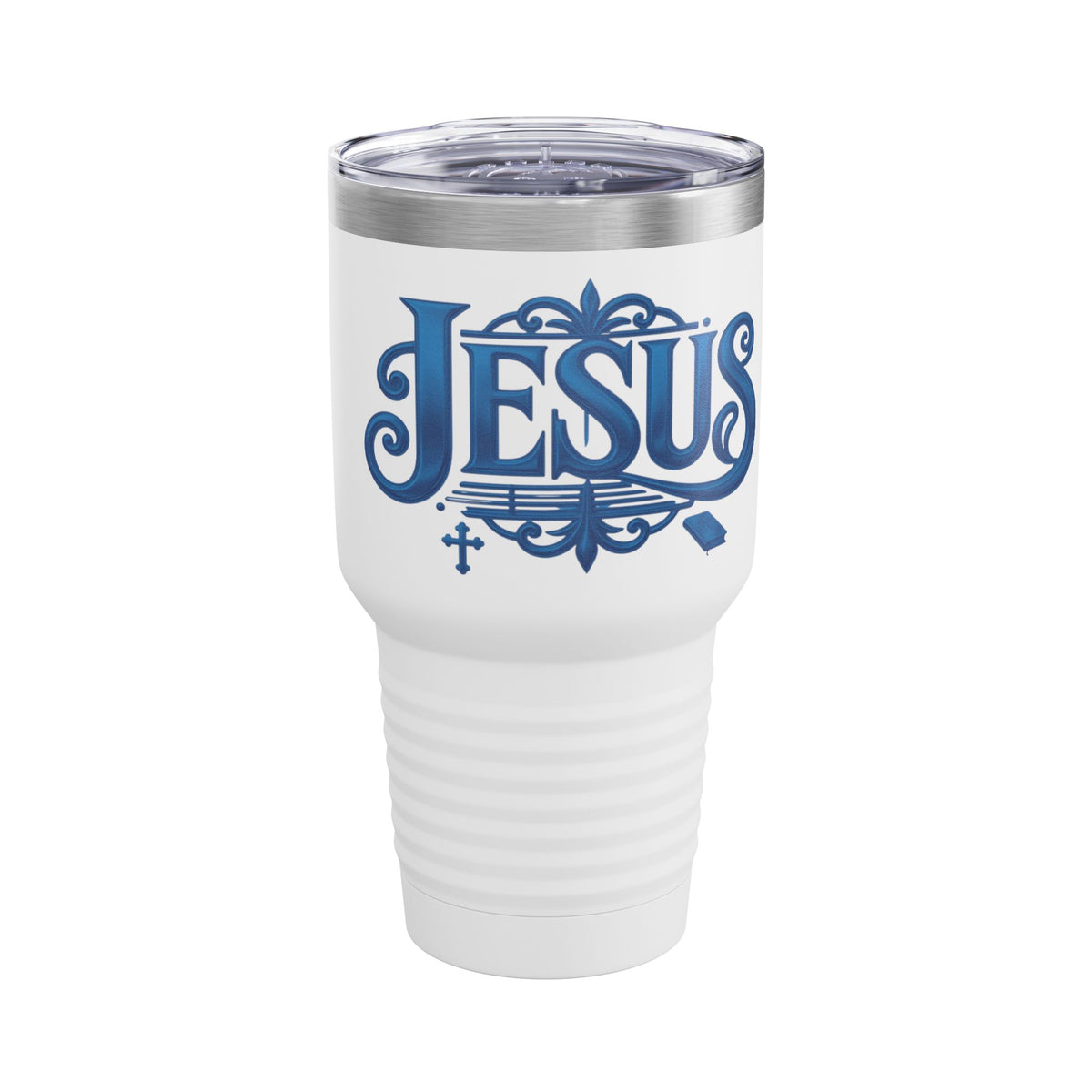 Jesus Blue Scroll 30oz Tumbler, Christian Faith Cup