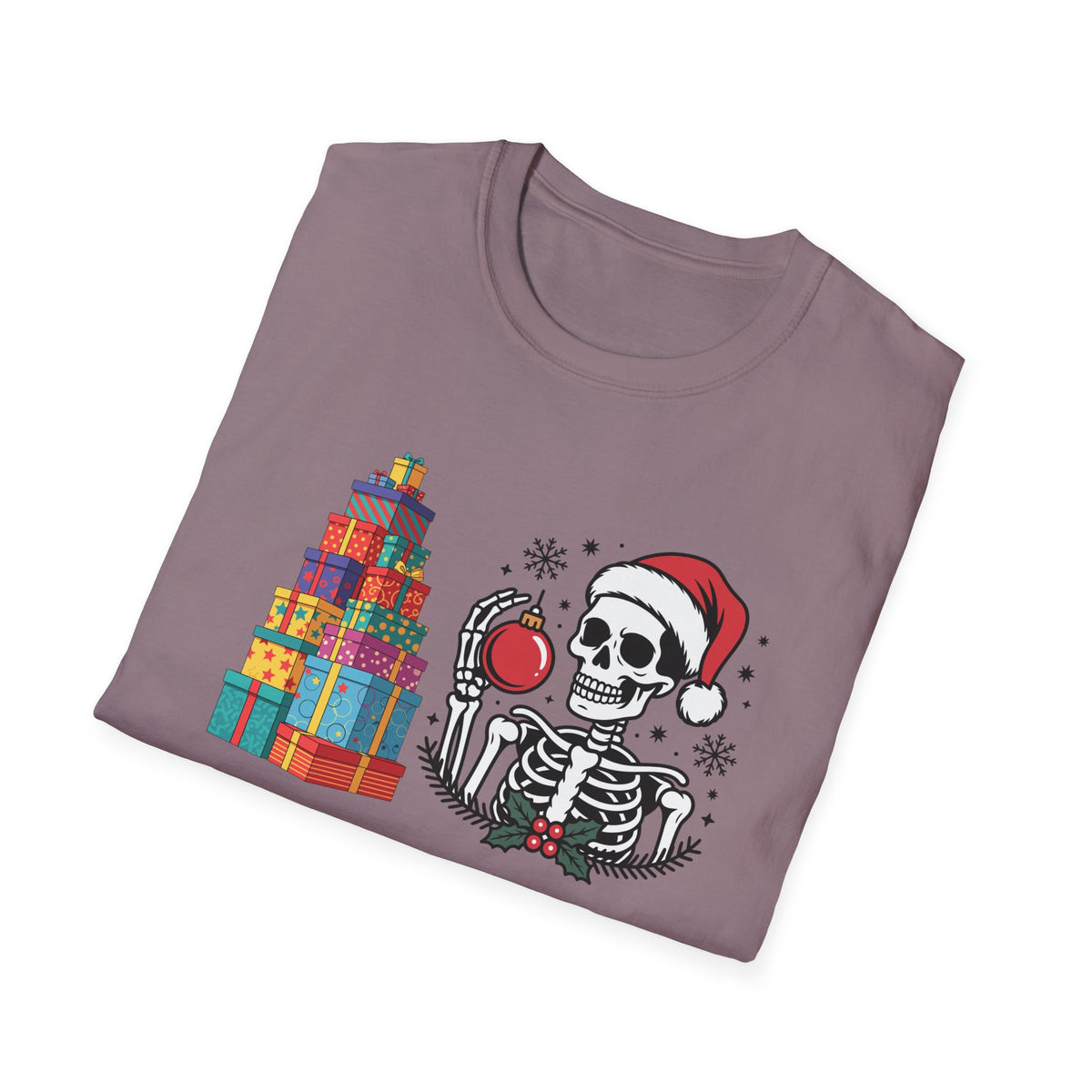 Dead Tired of Christmas Shopping Shirt, Funny Skeleton Holiday Tee