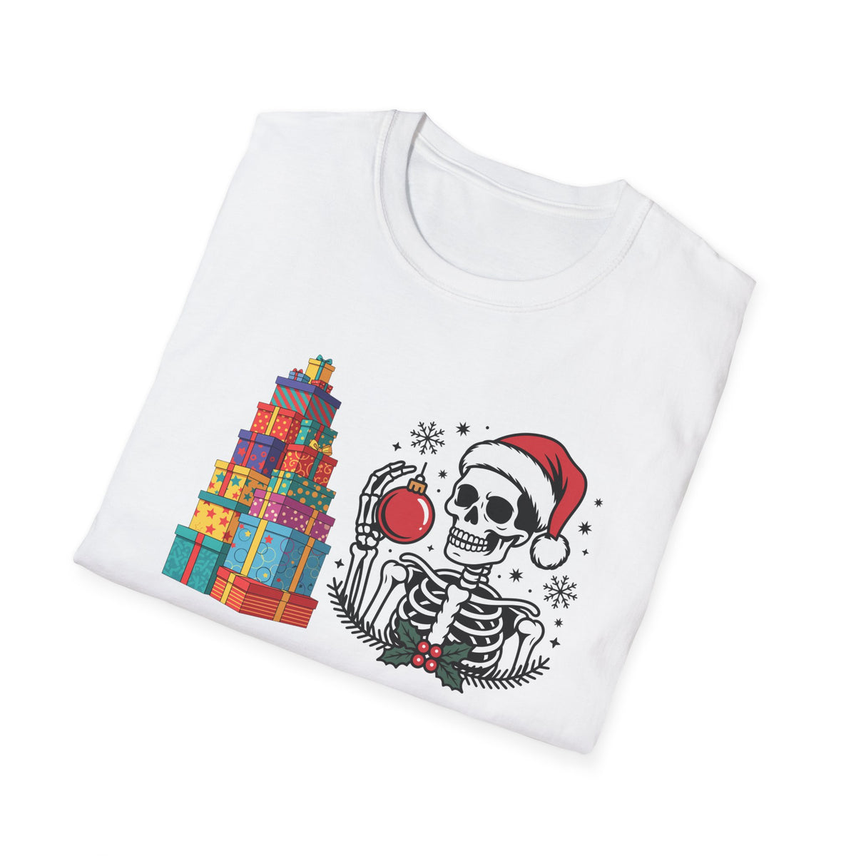 Dead Tired of Christmas Shopping Shirt, Funny Skeleton Holiday Tee