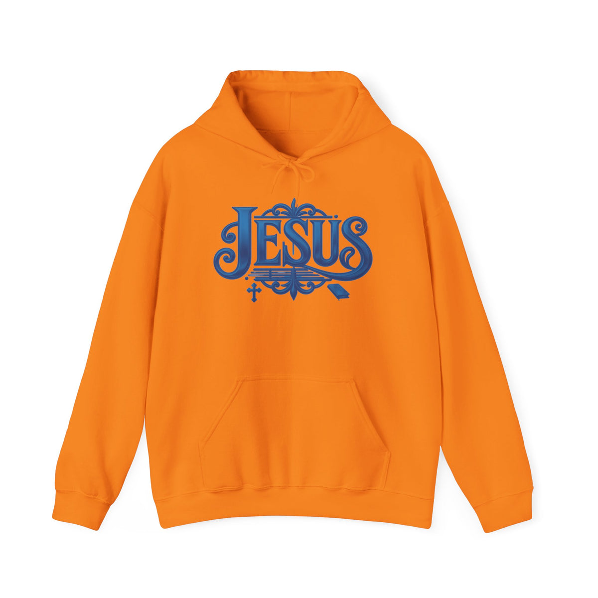 Jesus Blue Scroll Hoodie, Christian Faith Sweatshirt