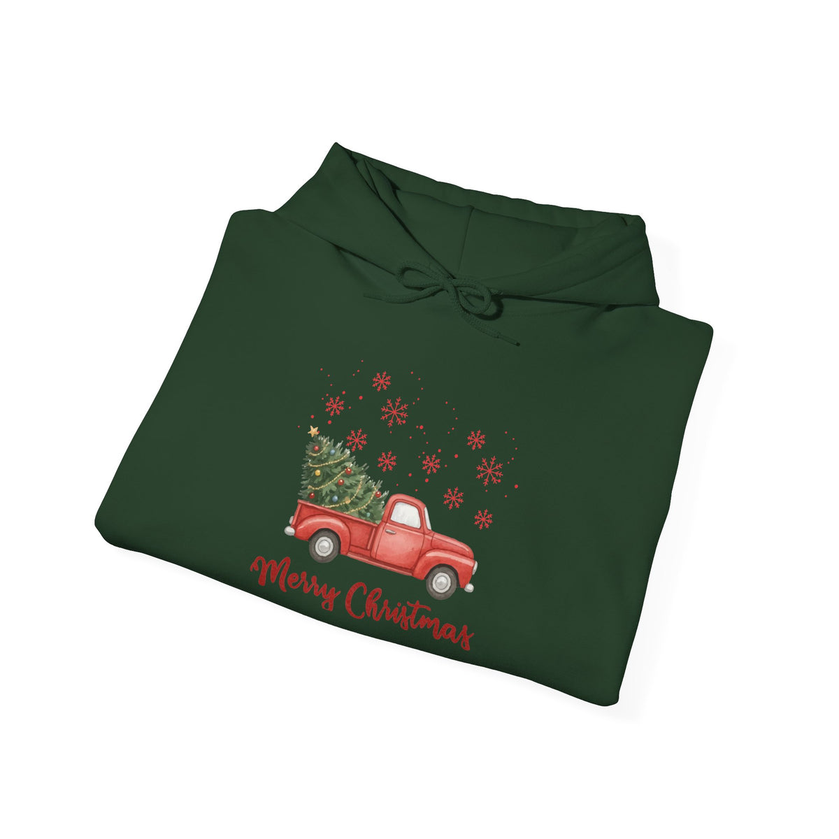 Merry Christmas Red Truck Hoodie, Vintage Christmas Tree Truck Sweatshirt