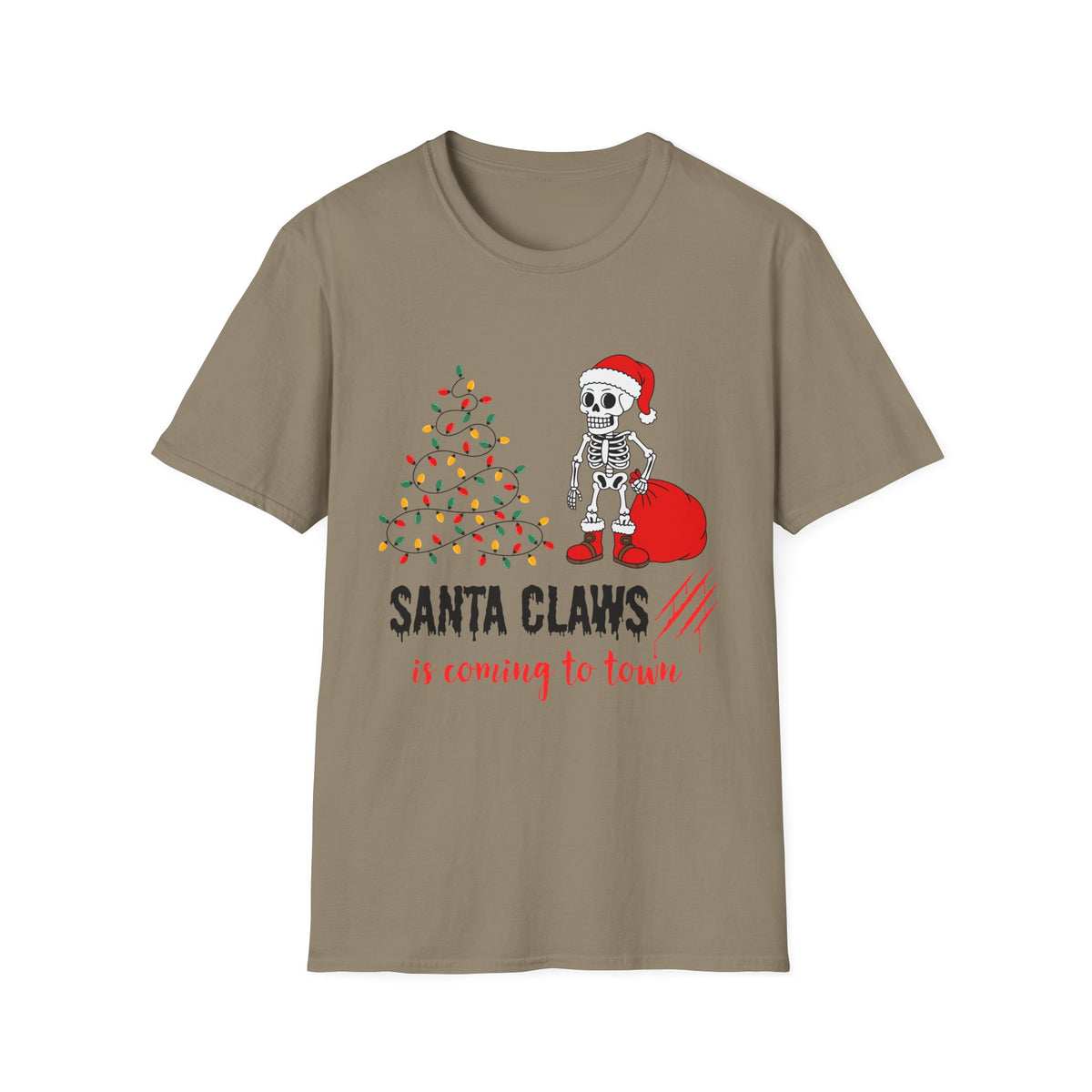 Santa Claws Is Coming to Town Shirt, Funny Skeleton Christmas Tee