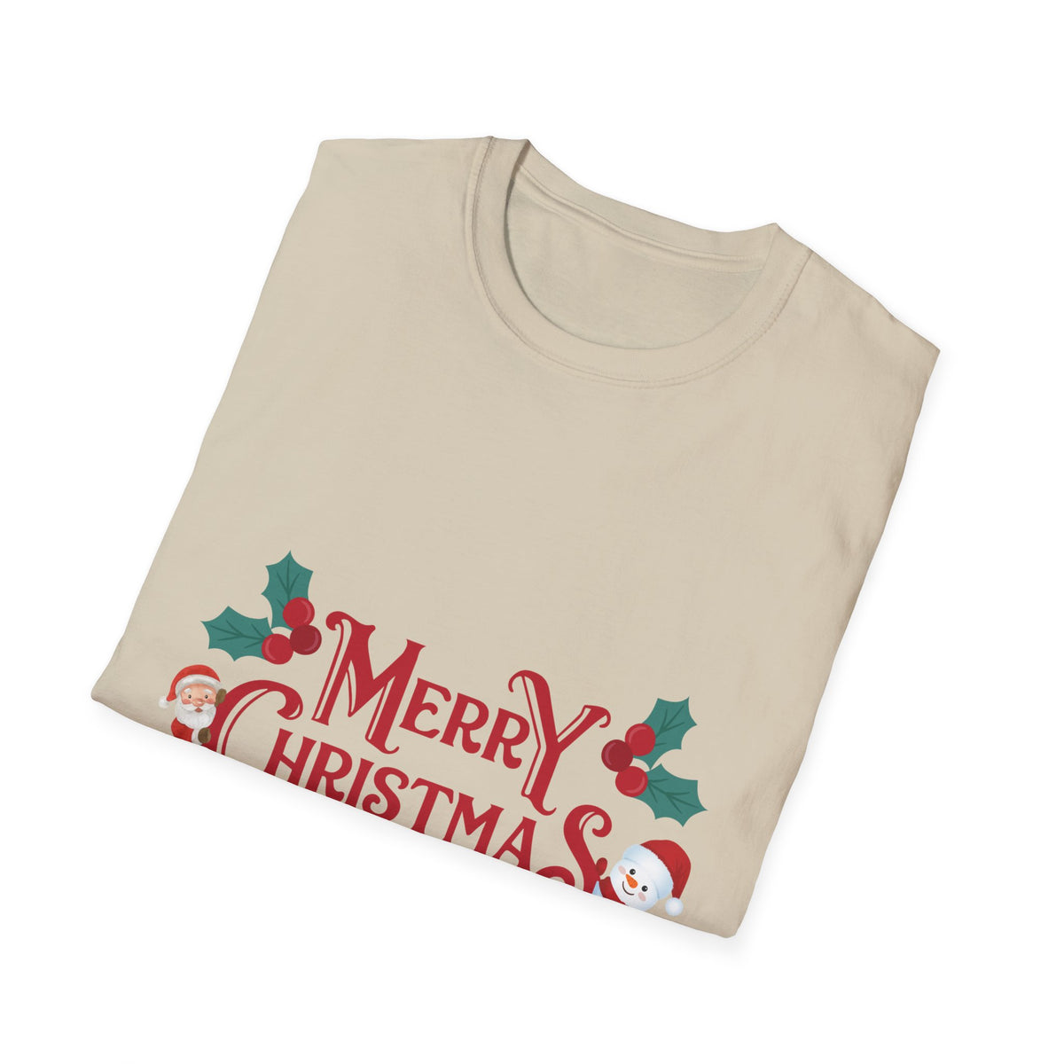 Merry Christmas Santa and Snowman Shirt, Classic Holiday Tee