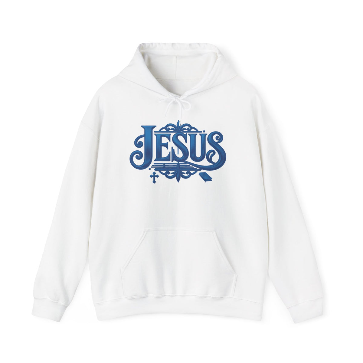 Jesus Blue Scroll Hoodie, Christian Faith Sweatshirt