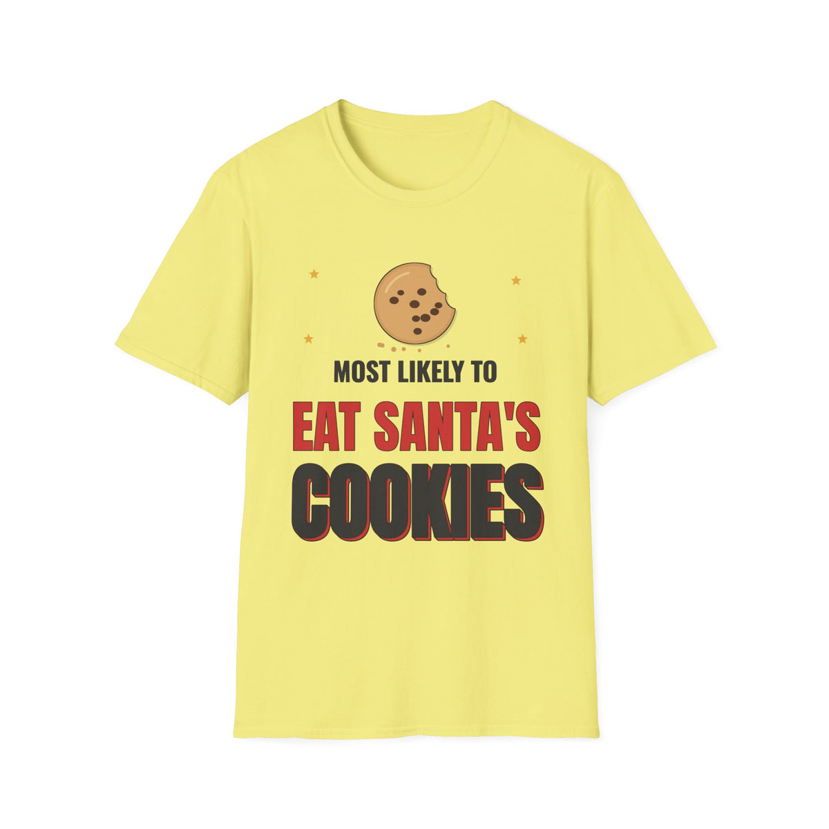 Most Likely to Eat Santa's Cookies Light Colored Shirt, Funny Family Christmas Tee