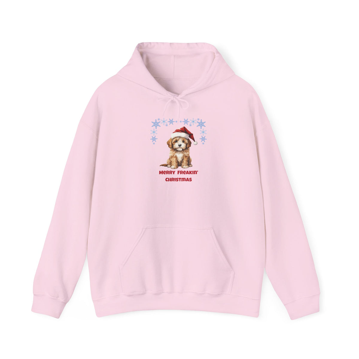 Merry Freakin' Christmas Snowflake Puppy Hoodie, Cute Dog Christmas Sweatshirt