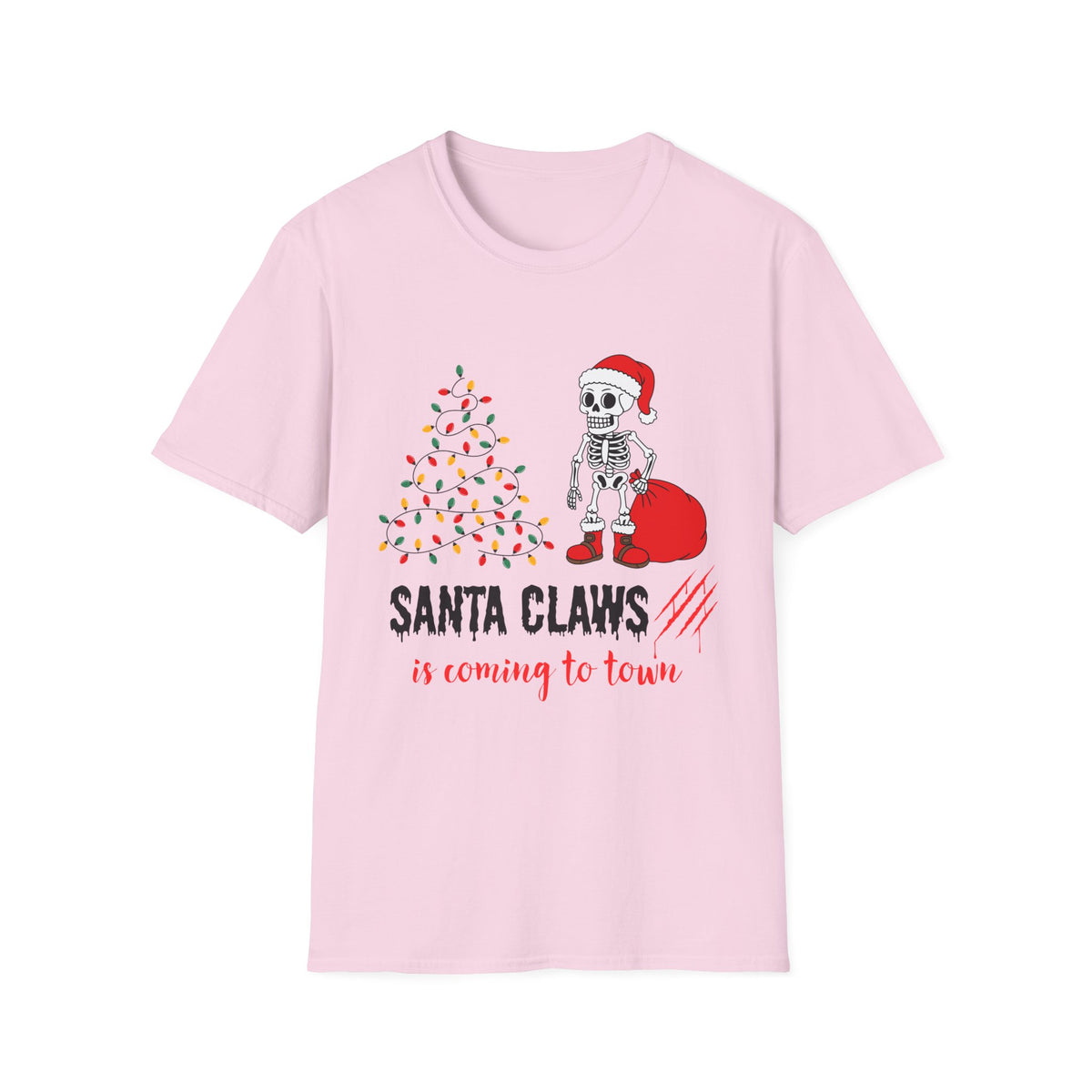 Santa Claws Is Coming to Town Shirt, Funny Skeleton Christmas Tee