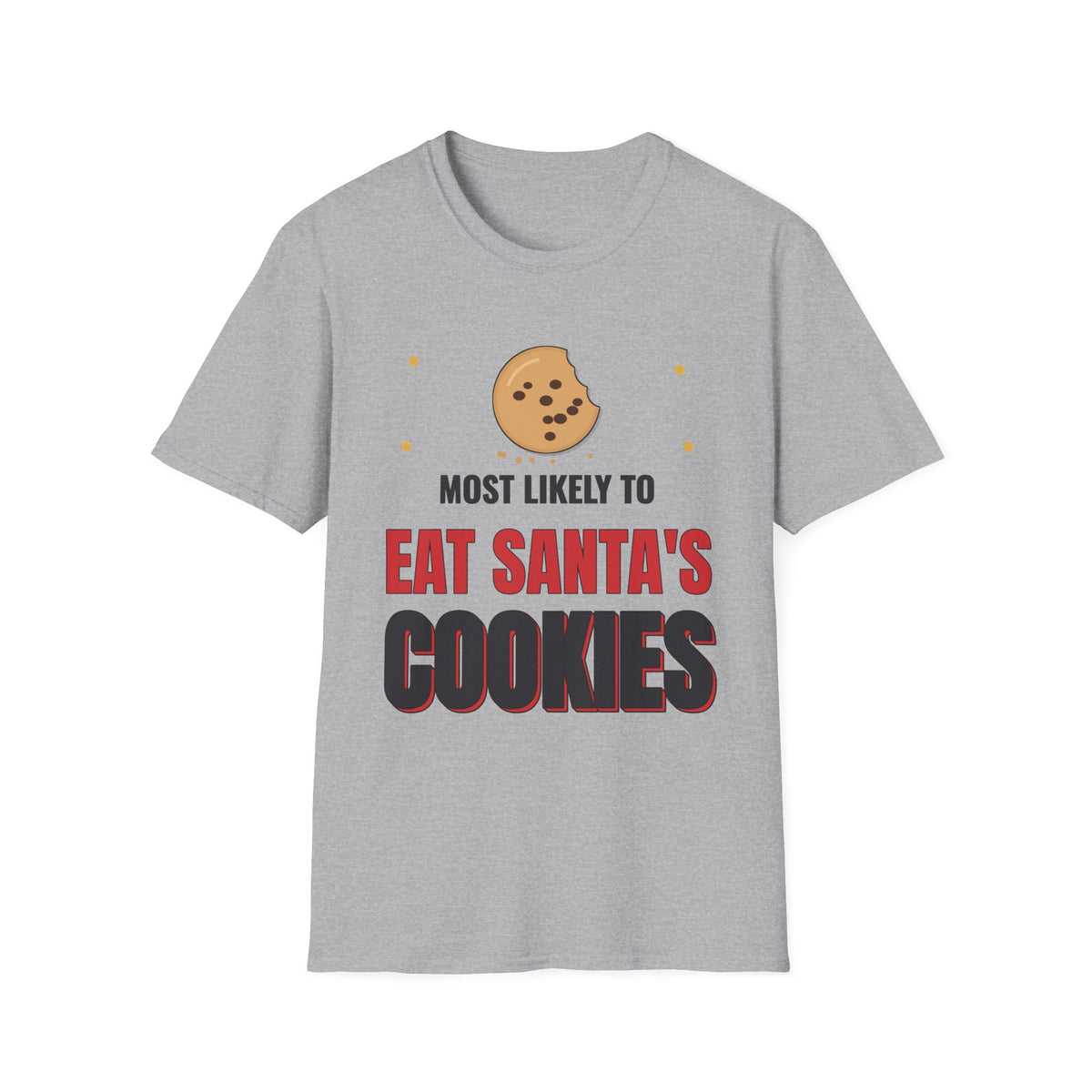 Most Likely to Eat Santa's Cookies Light Colored Shirt, Funny Family Christmas Tee