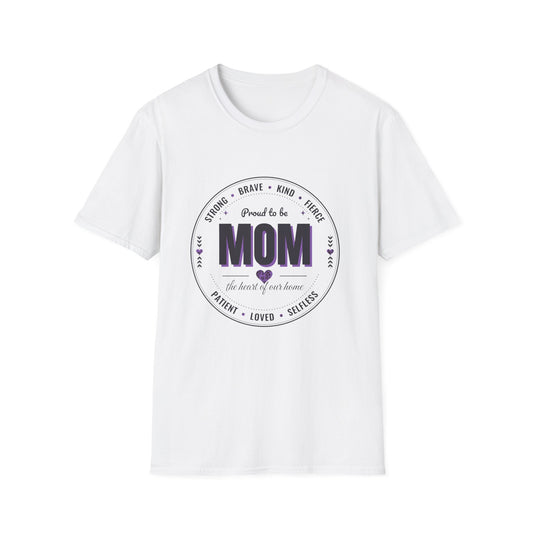 Proud to Be MOM Purple Leopard Dark Colored Shirt, Mom Badge Tee, Mother's Day Gift