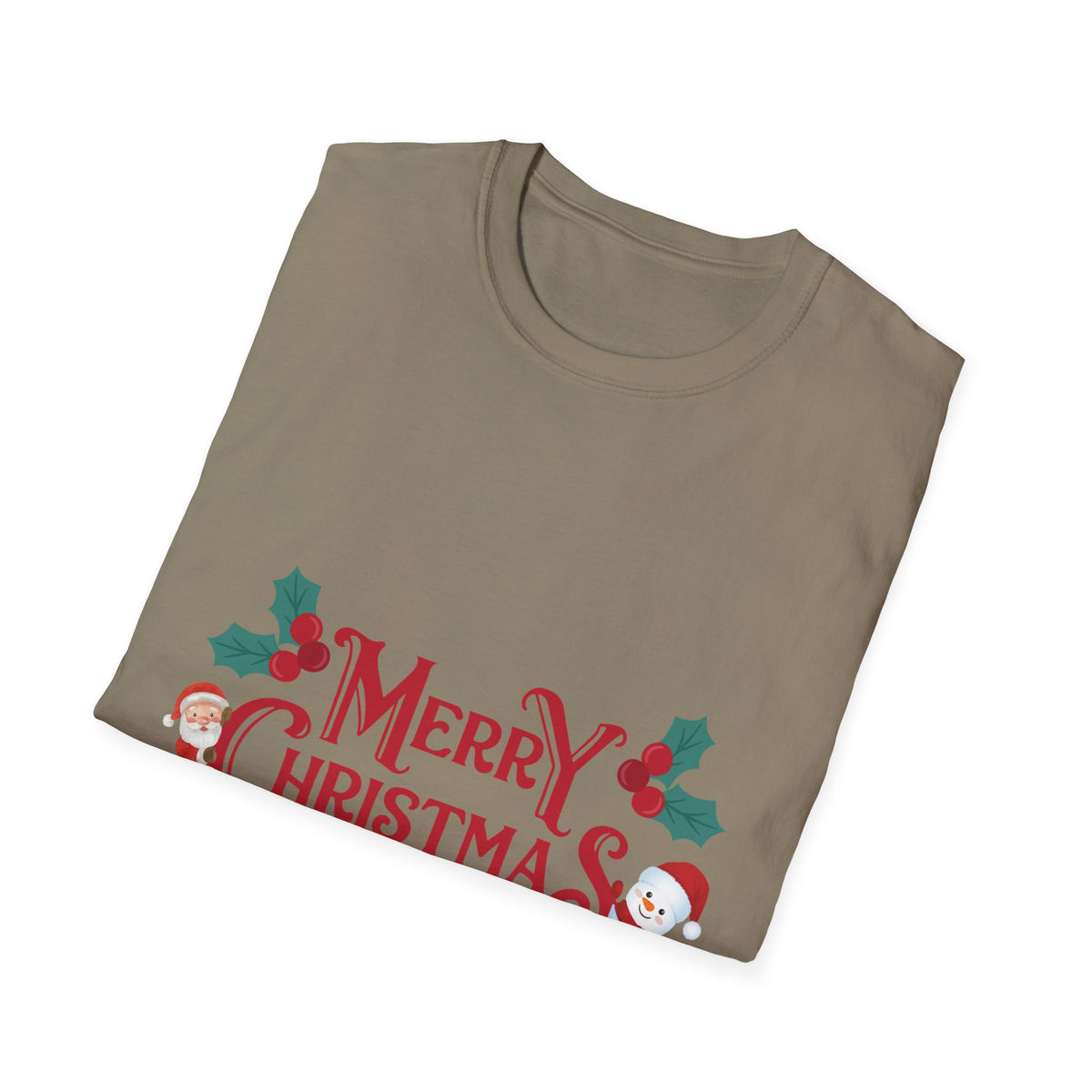 Merry Christmas Santa and Snowman Shirt, Classic Holiday Tee