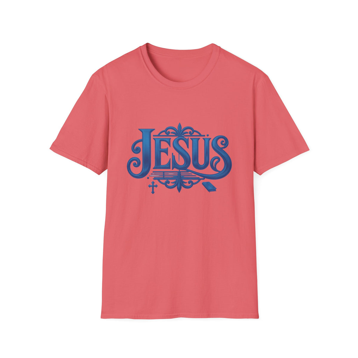 Jesus Blue Scroll Shirt, Christian Faith Tee