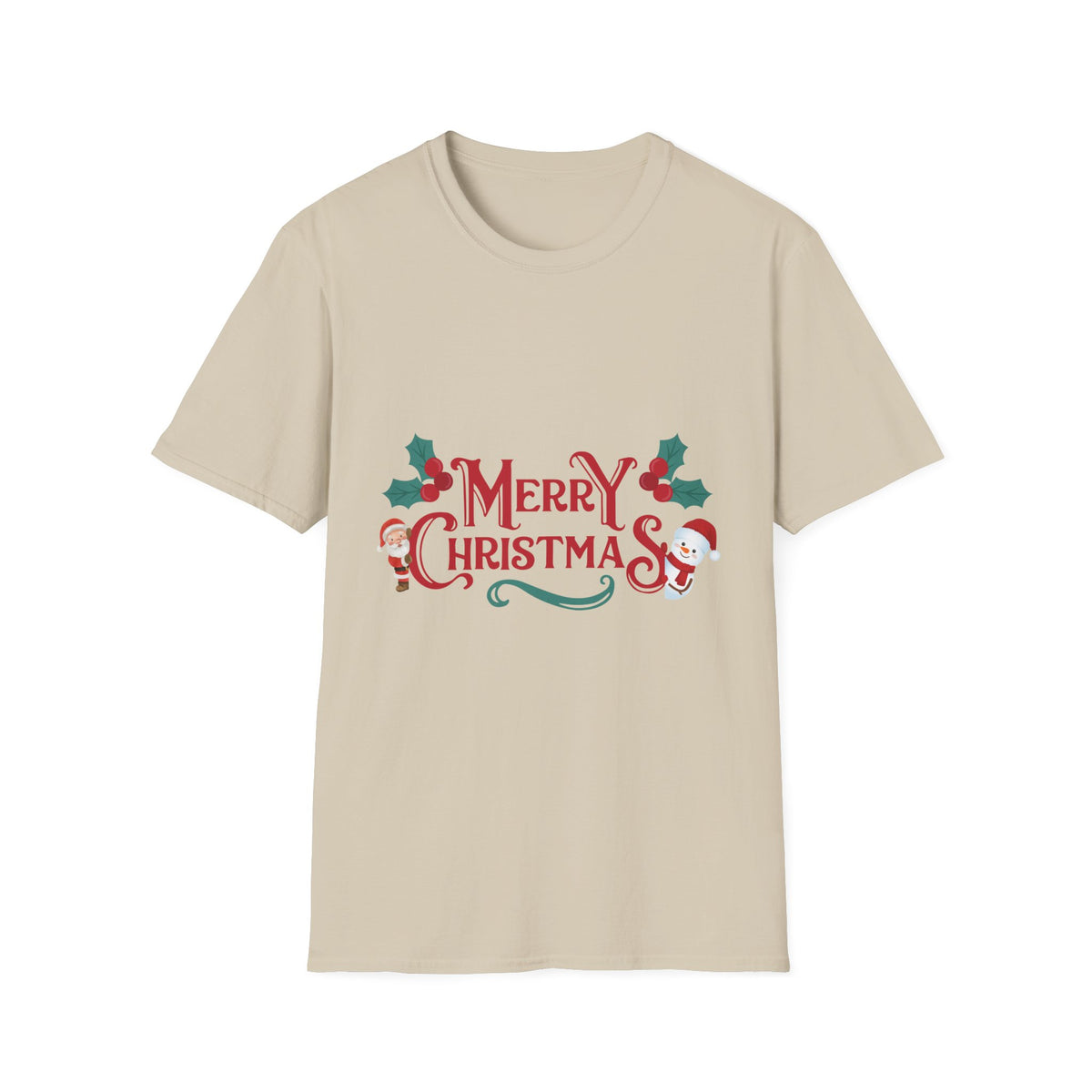 Merry Christmas Santa and Snowman Shirt, Classic Holiday Tee