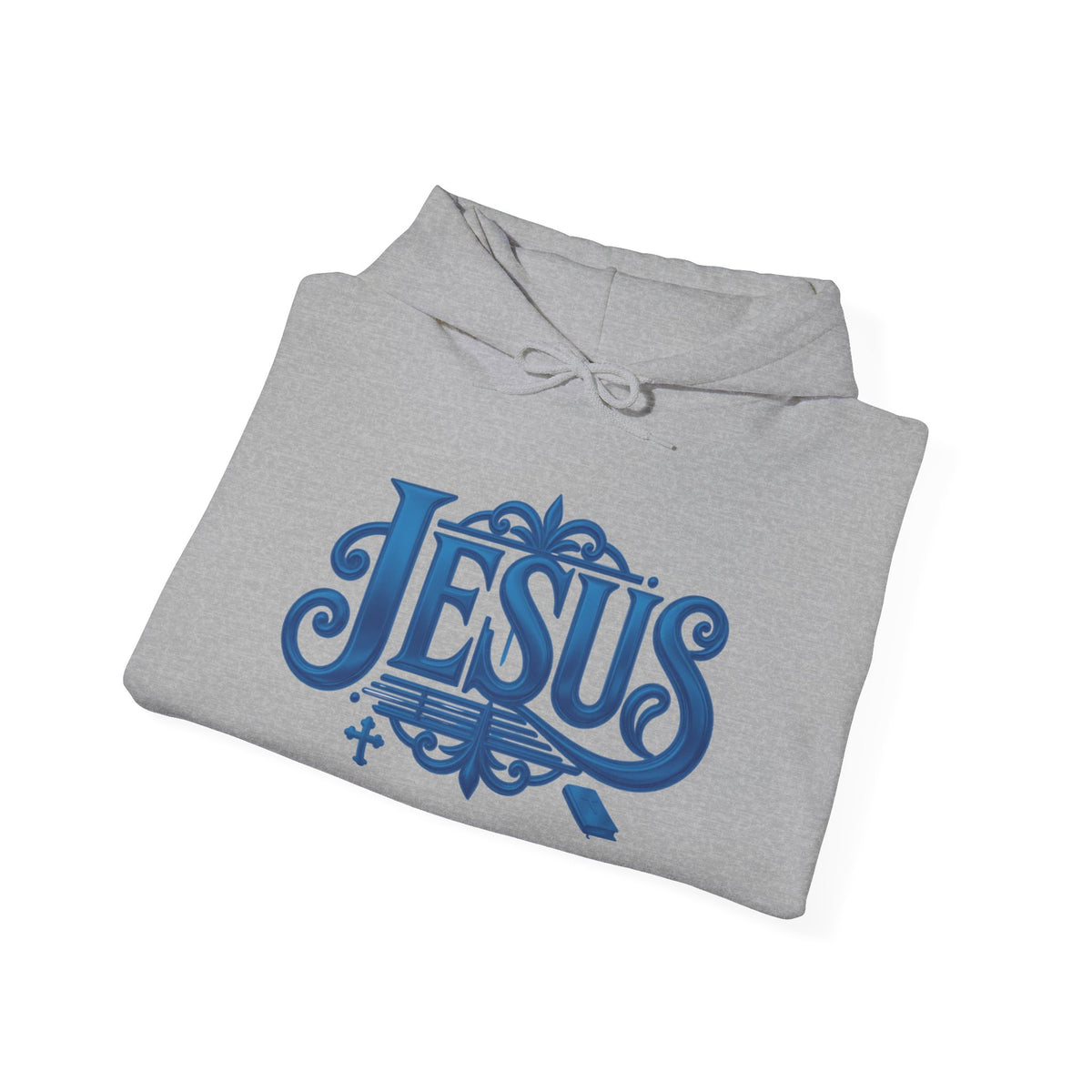 Jesus Blue Scroll Hoodie, Christian Faith Sweatshirt
