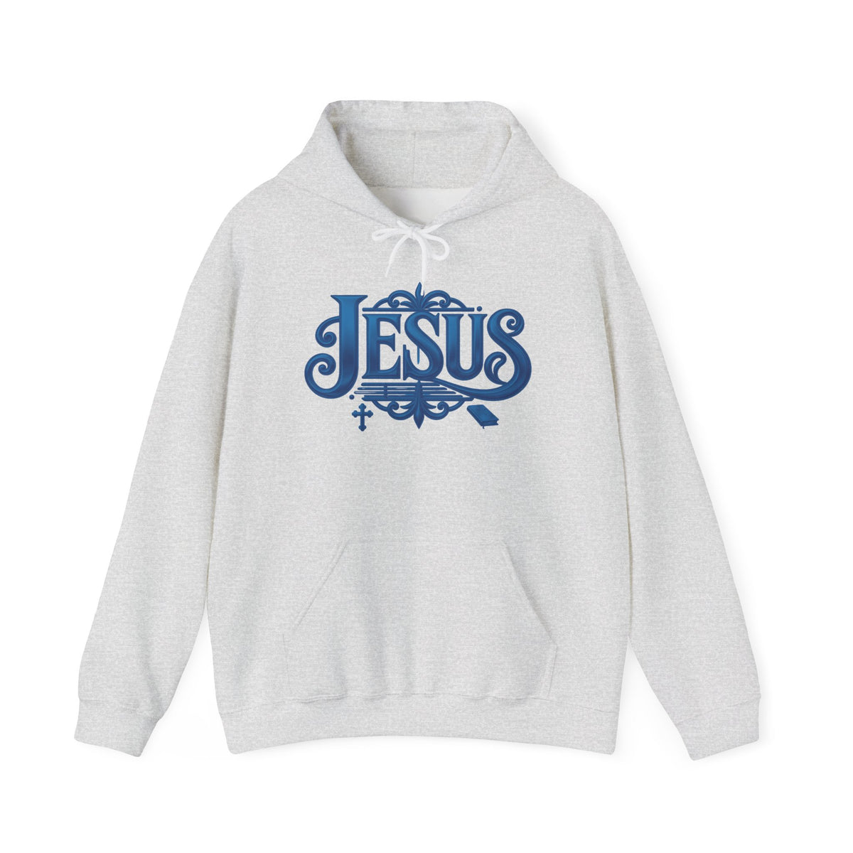 Jesus Blue Scroll Hoodie, Christian Faith Sweatshirt