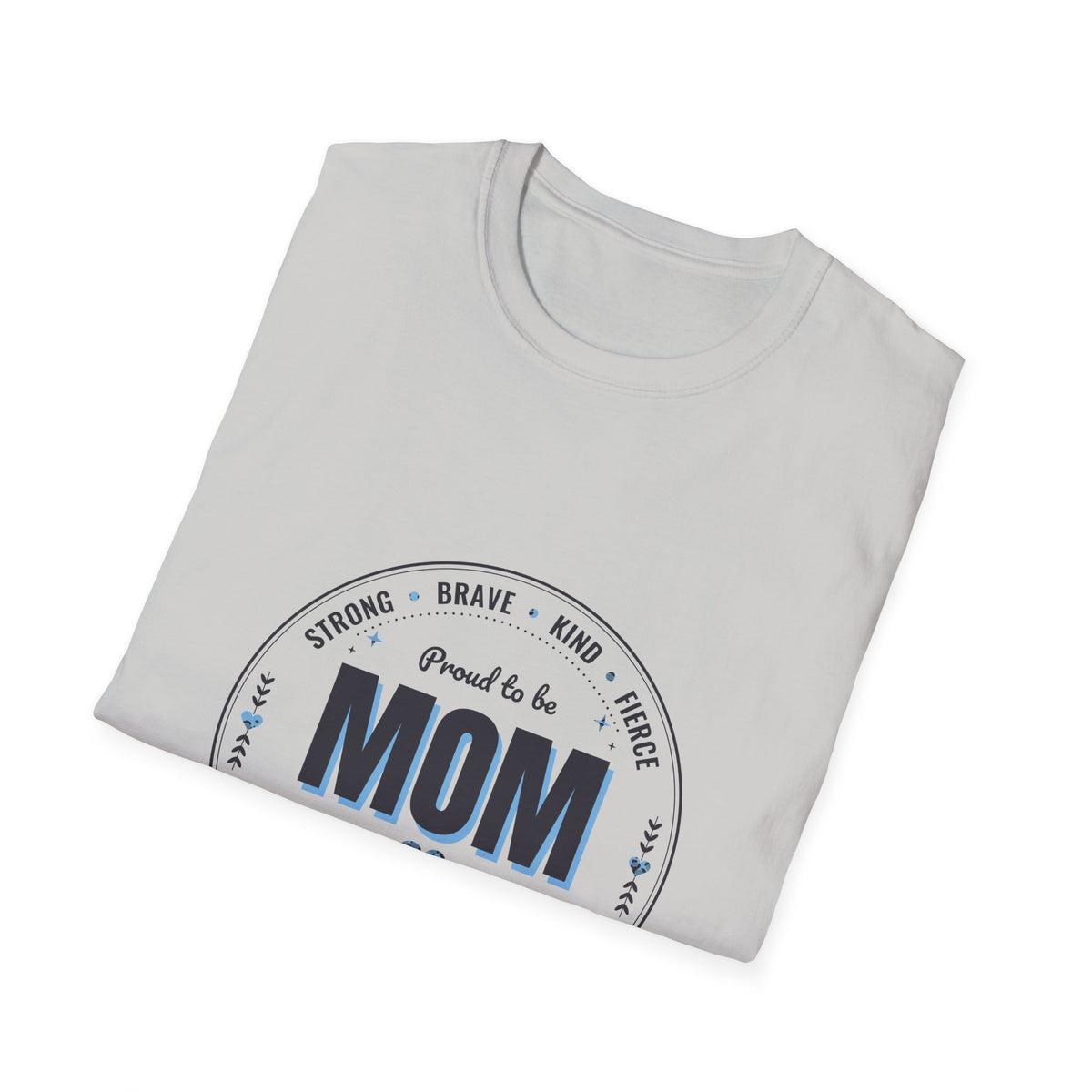 Proud to Be MOM Blue Leopard Light Colored Shirt, Mom Badge Tee