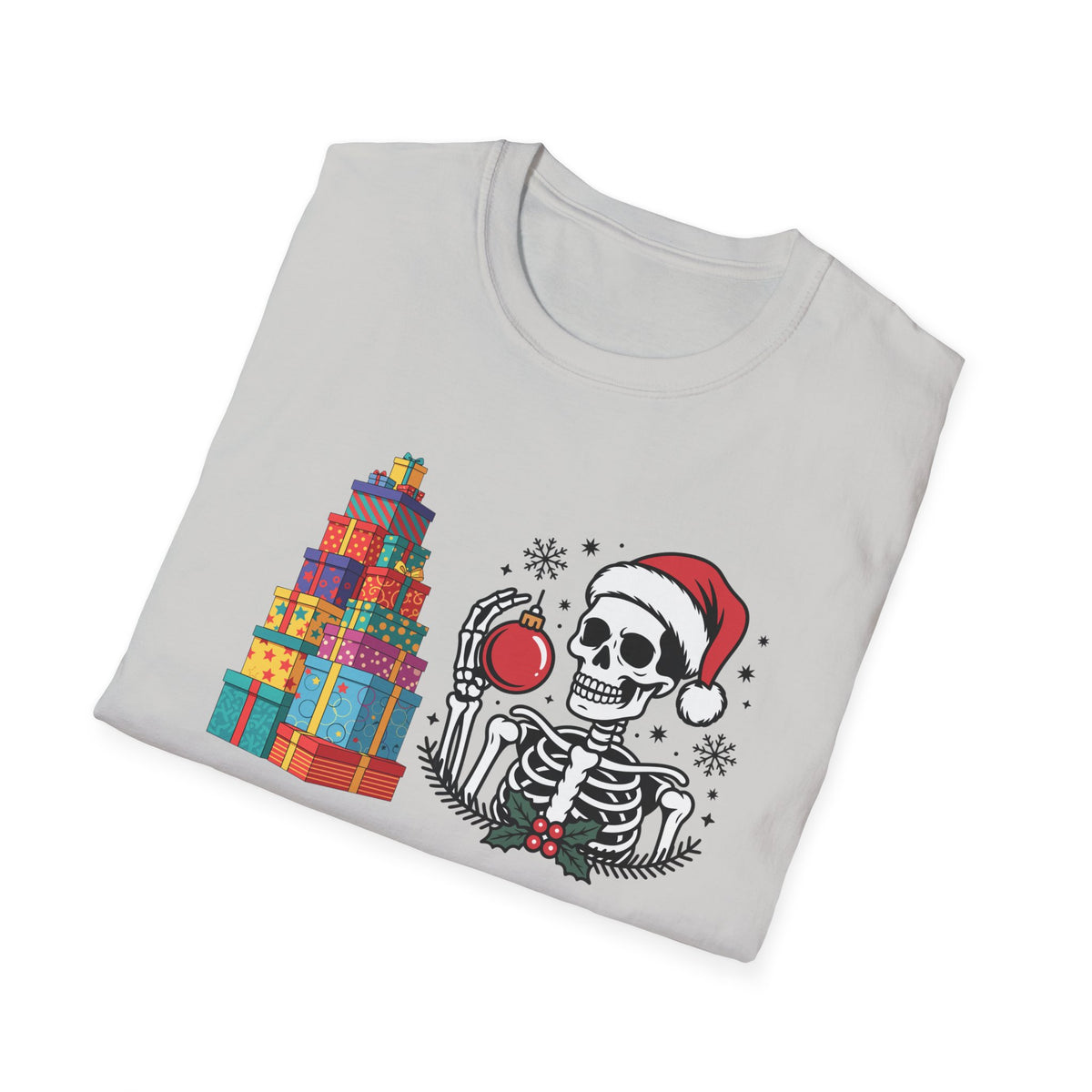 Dead Tired of Christmas Shopping Shirt, Funny Skeleton Holiday Tee