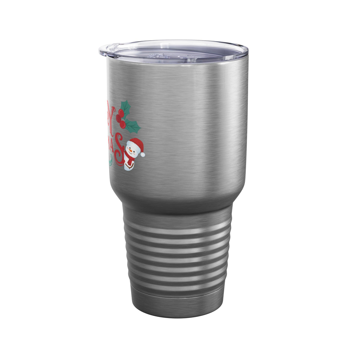 Merry Christmas Santa and Snowman 30oz Tumbler, Holiday Travel Cup