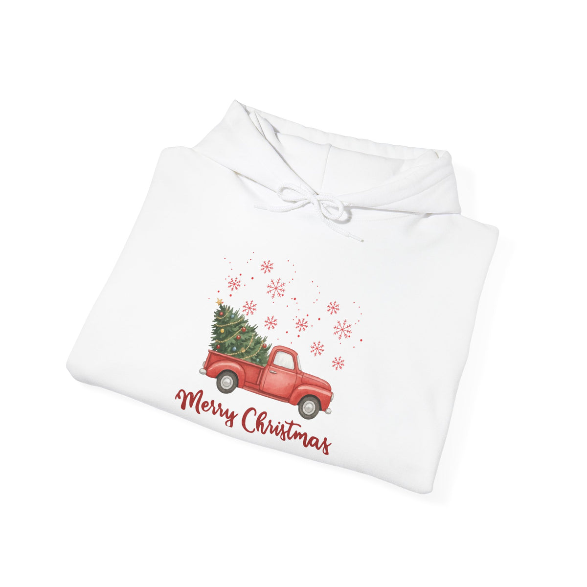 Merry Christmas Red Truck Hoodie, Vintage Christmas Tree Truck Sweatshirt