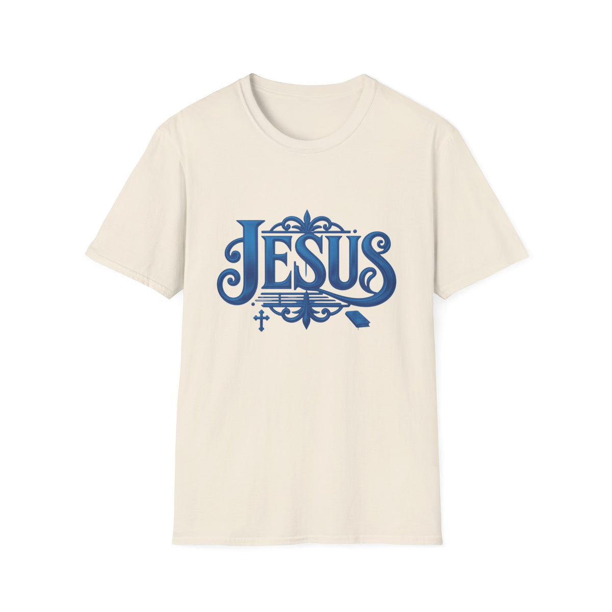 Jesus Blue Scroll Shirt, Christian Faith Tee