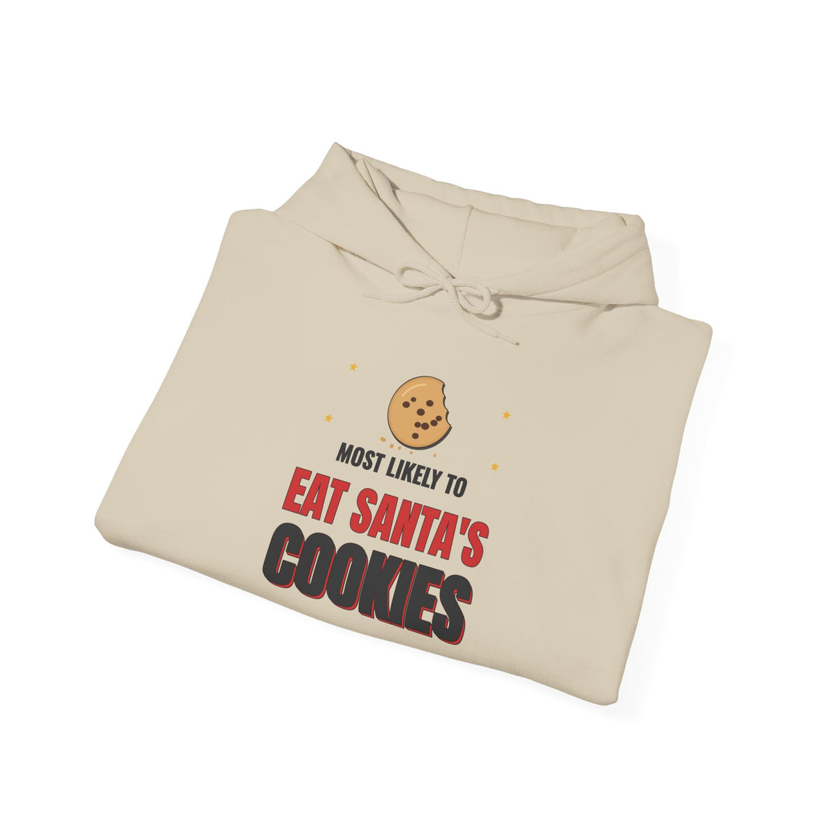 Most Likely to Eat Santa's Cookies Light Colored Hoodie, Funny Family Christmas Sweatshirt