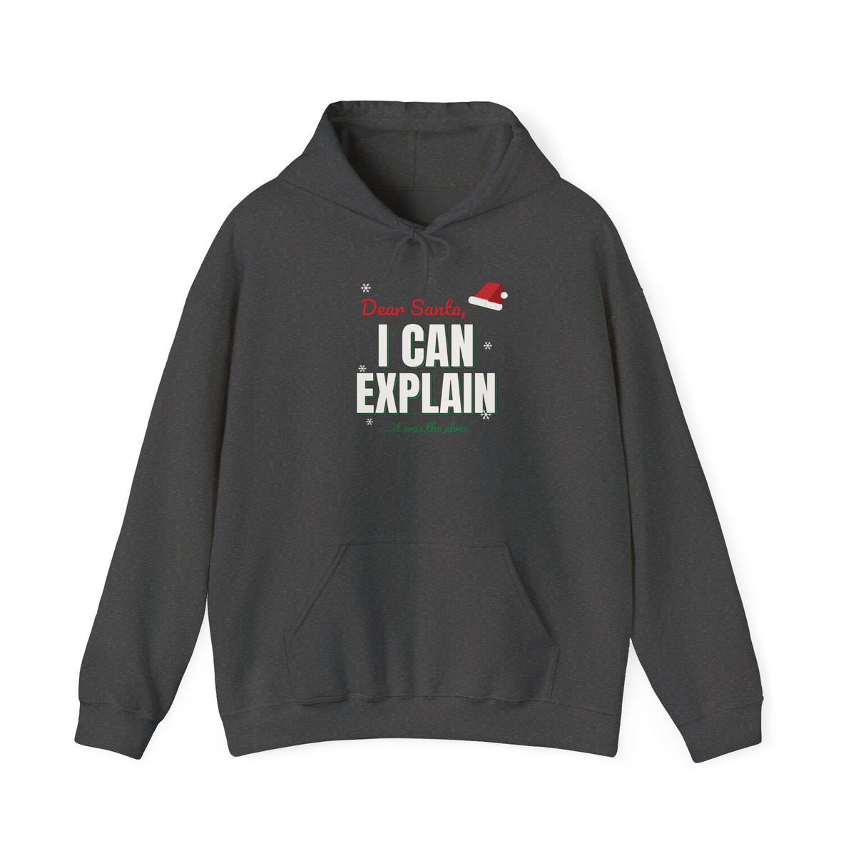 Dear Santa I Can Explain Hoodie, Funny Christmas Dark Colored Sweatshirt