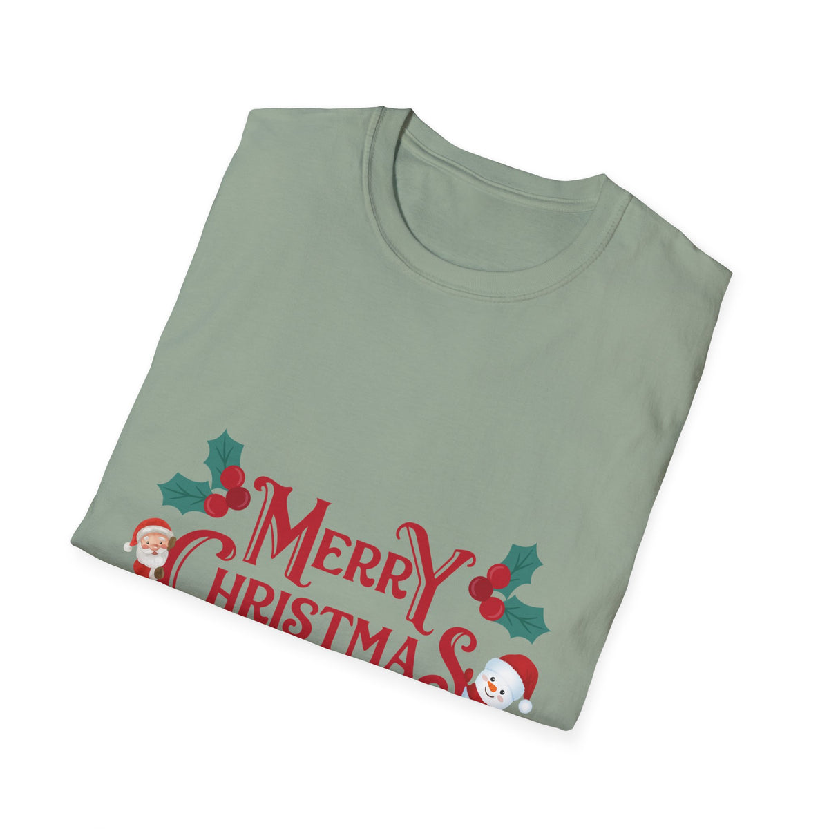 Merry Christmas Santa and Snowman Shirt, Classic Holiday Tee