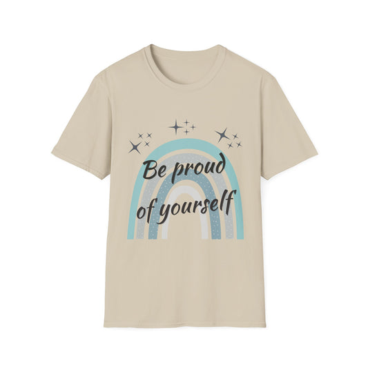 Be Proud of Yourself Shirt, Boho Rainbow Positive Tee